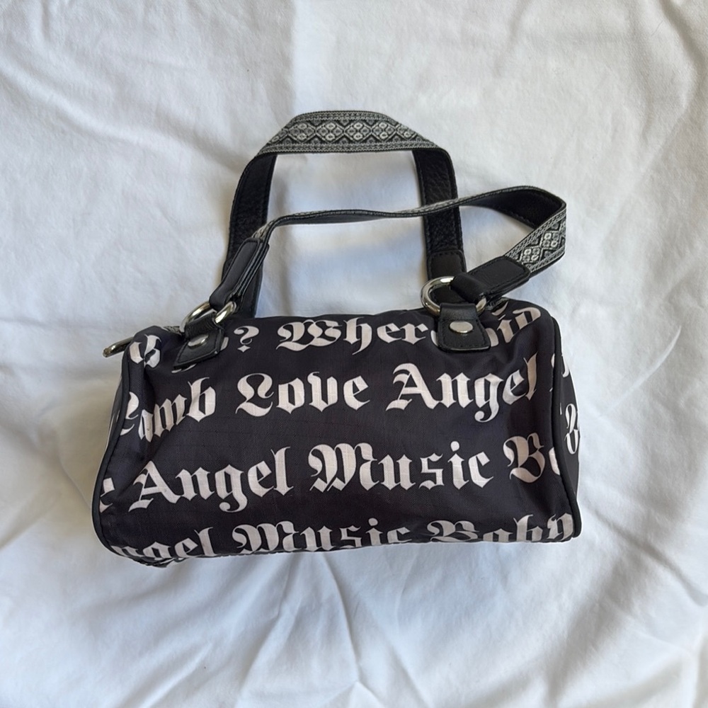 L.A.M.B. For Lesportsac Black and White Mini Bag with Gothic Design